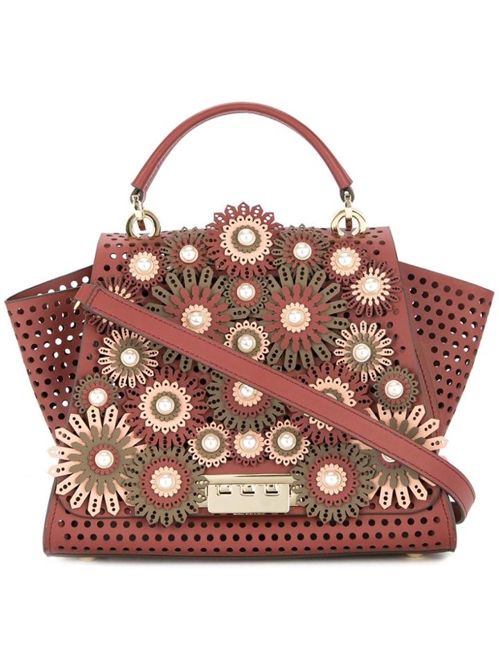 Zac Zac Posen Eartha Floral Applique Tote - Red
