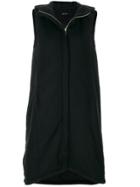 Andrea Ya'aqov Zip Up Sleeveless Hooded Coat - Black