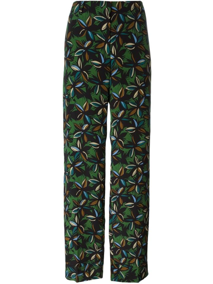 Agnona Floral Print Trousers - Black