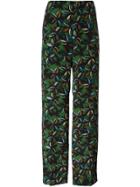 Agnona Floral Print Trousers - Black