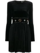 Fausto Puglisi Pleated Studded Waistband Dress - Black