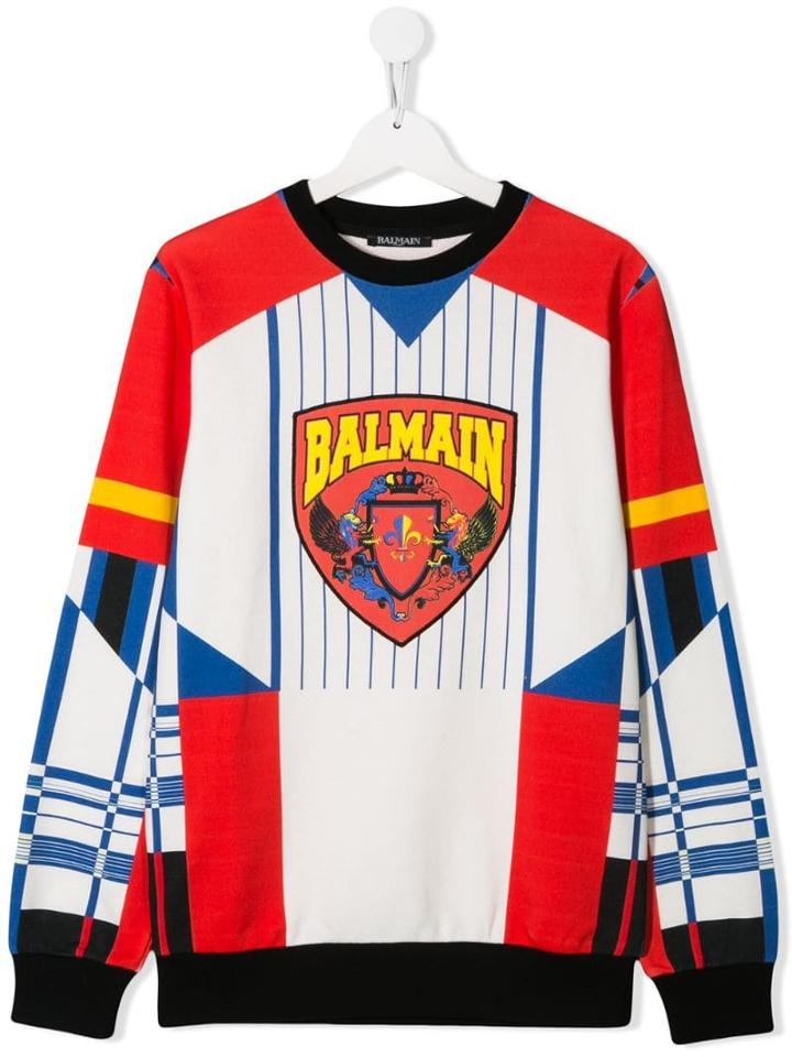 Balmain Kids Printed Jumper - White