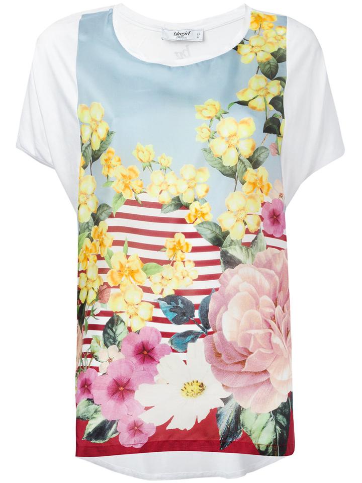 Blugirl - Floral Top - Women - Silk/spandex/elastane/viscose - 42, White, Silk/spandex/elastane/viscose