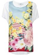 Blugirl - Floral Top - Women - Silk/spandex/elastane/viscose - 42, White, Silk/spandex/elastane/viscose