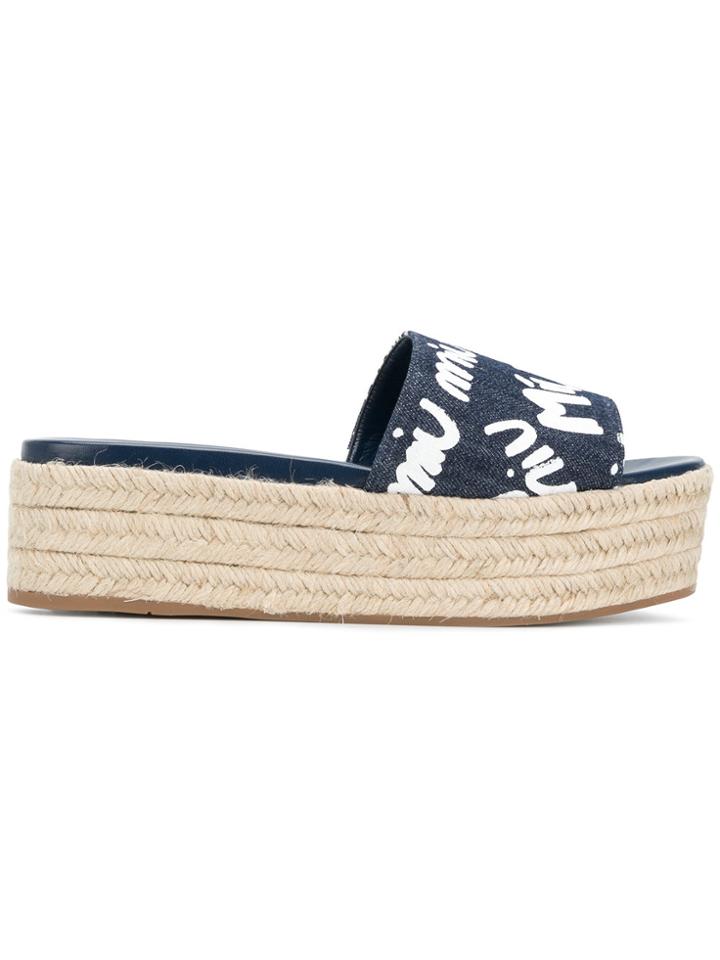 Miu Miu Slip-on Denim Espadrilles - Blue