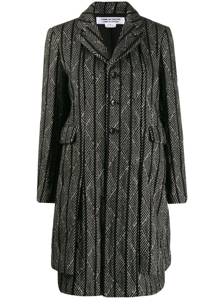 Comme Des Garçons Comme Des Garçons Diagonal Stripe Coat - Black