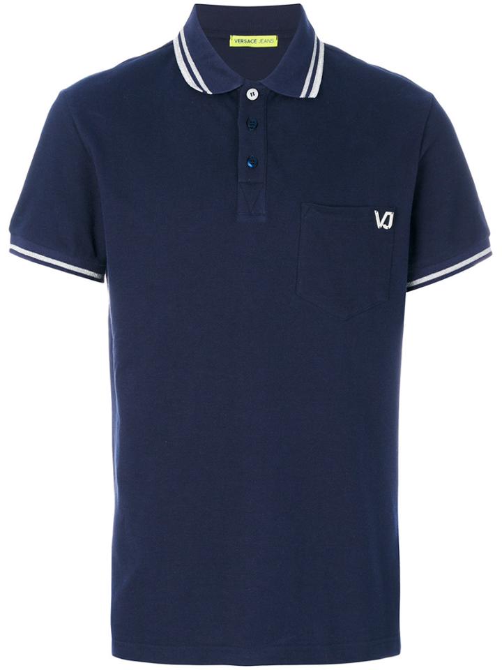 Versace Jeans Embroidered Polo Shirt - Blue