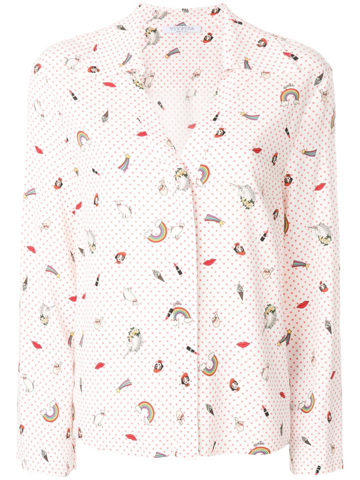 Vivetta Loose Fit Printed Shirt - White