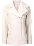 Harris Wharf London Shearling Collar Jacket - Nude & Neutrals