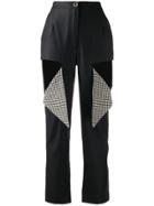 Natasha Zinko Contrast Patch Tailored Trousers - Black