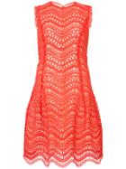 Oscar De La Renta Crochet-knit Scalloped-hem Dress - Yellow & Orange