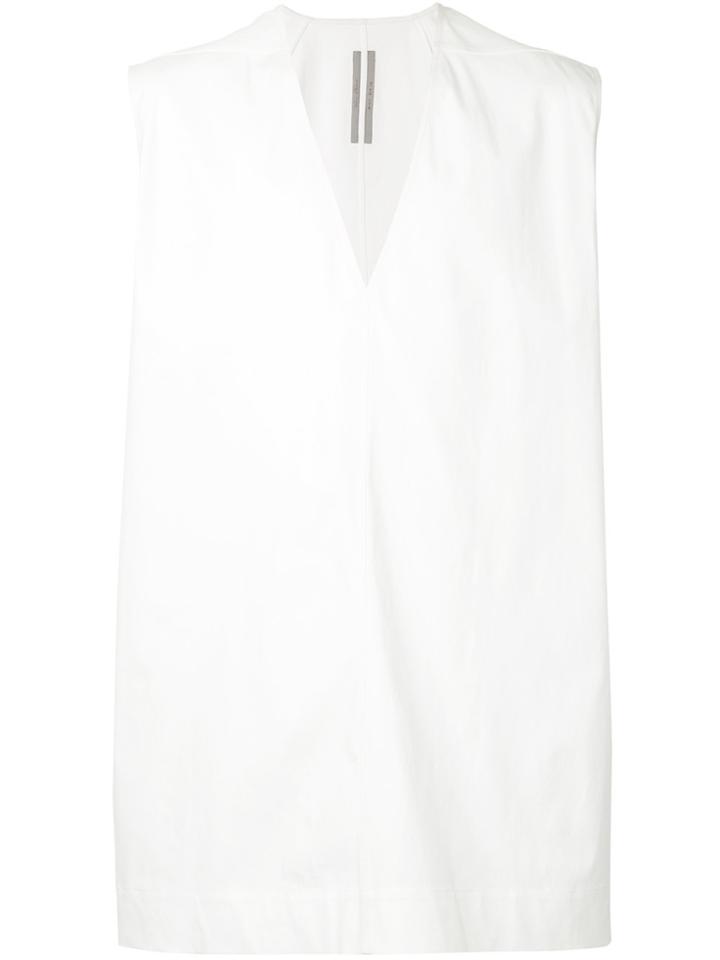 Rick Owens V Neck Jumbo Top - White