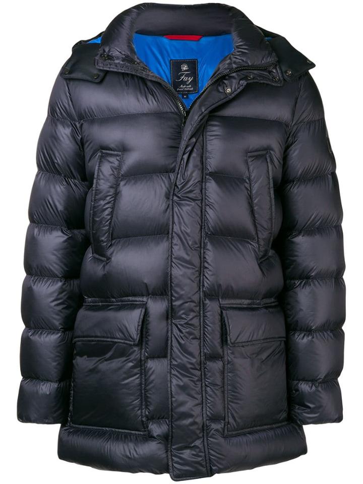 Fay Zipped Padded Coat - Blue