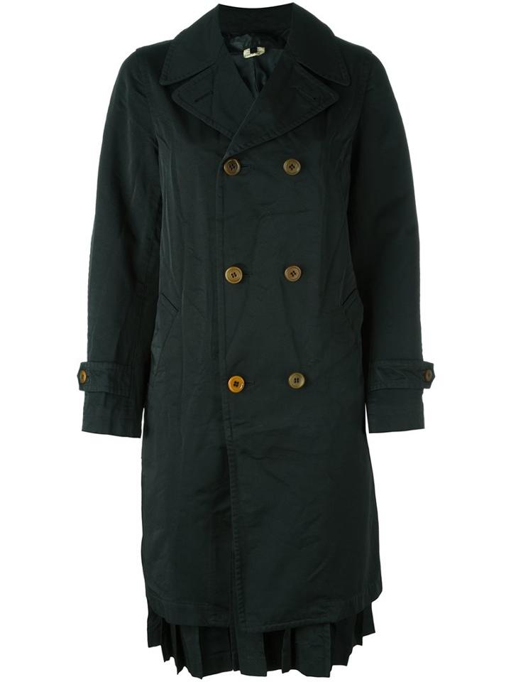 Comme Des Garçons Comme Des Garçons Double Breasted Coat, Women's, Size: Medium, Black, Polyester