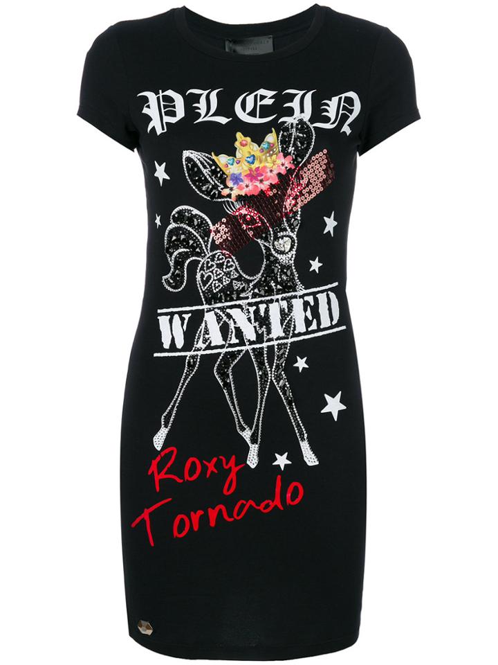 Philipp Plein Show On Earth T-shirt Dress - Black