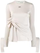 Off-white Ruched Waist Detail Top - Neutrals