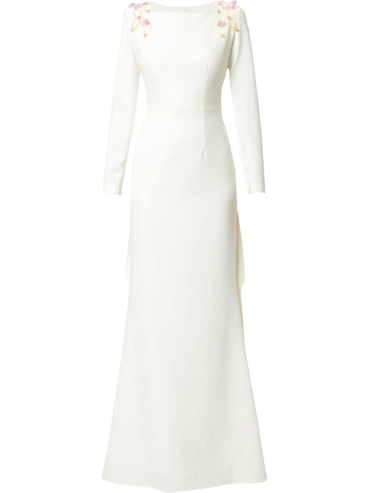 Safiyaa London Embellished Floral Detail Gown - White