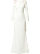 Safiyaa London Embellished Floral Detail Gown - White