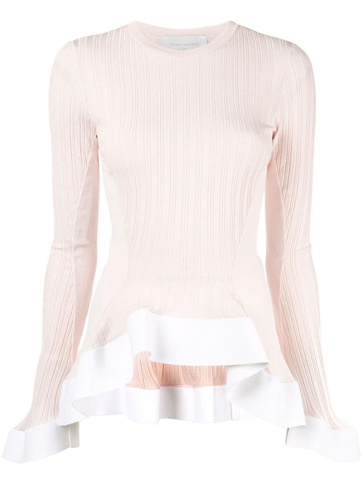 Esteban Cortazar Peplum Ribbed Sweatshirt - Pink