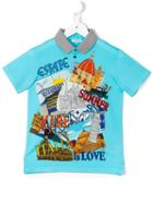 Dolce & Gabbana Kids Summer Love Italy Polo Shirt, Boy's, Size: 6 Yrs, Blue