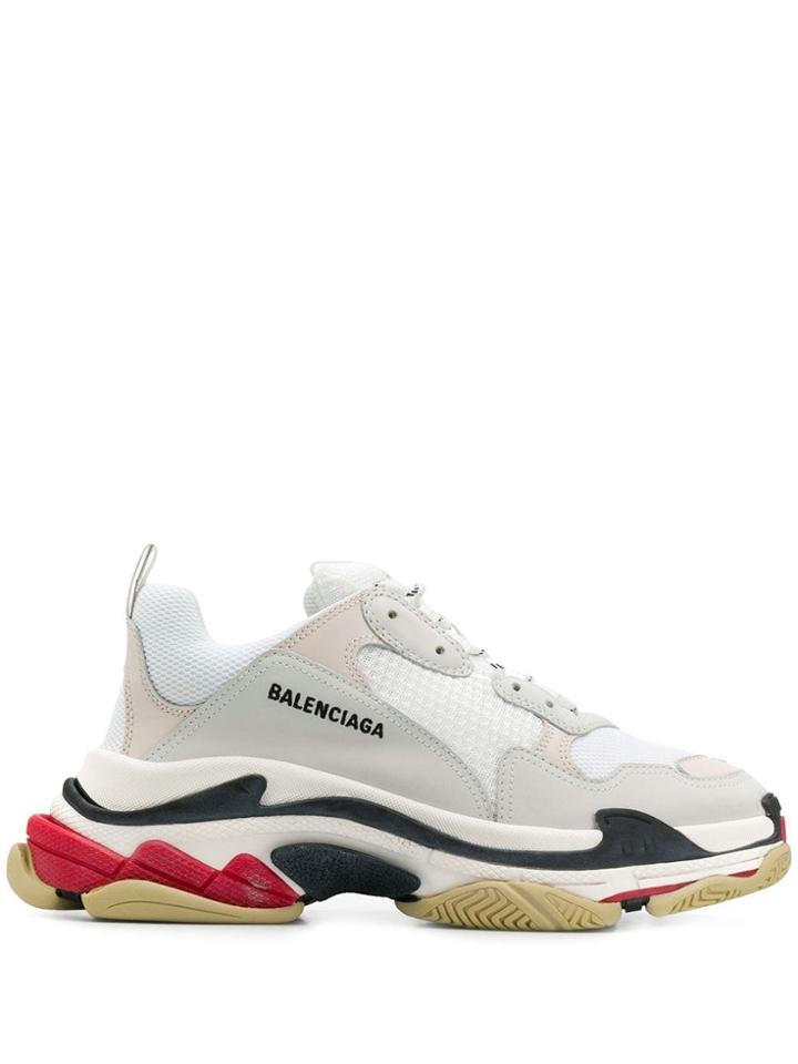 Balenciaga Triple S Tri-colour Sole Sneakers - White