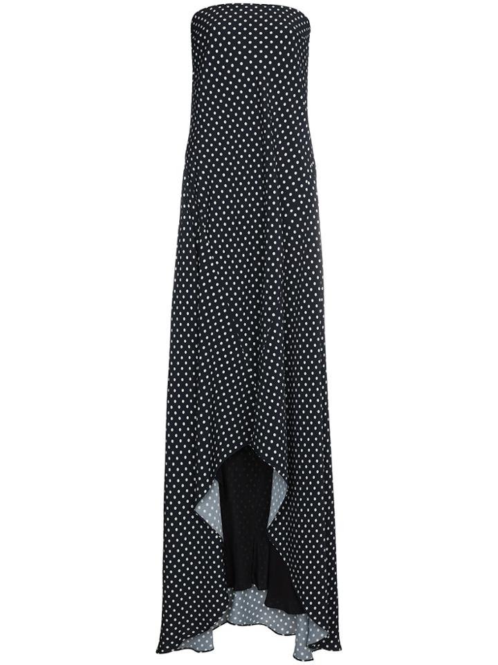 Haider Ackermann Silk Polka Dot Strapless Maxi Dress - Black