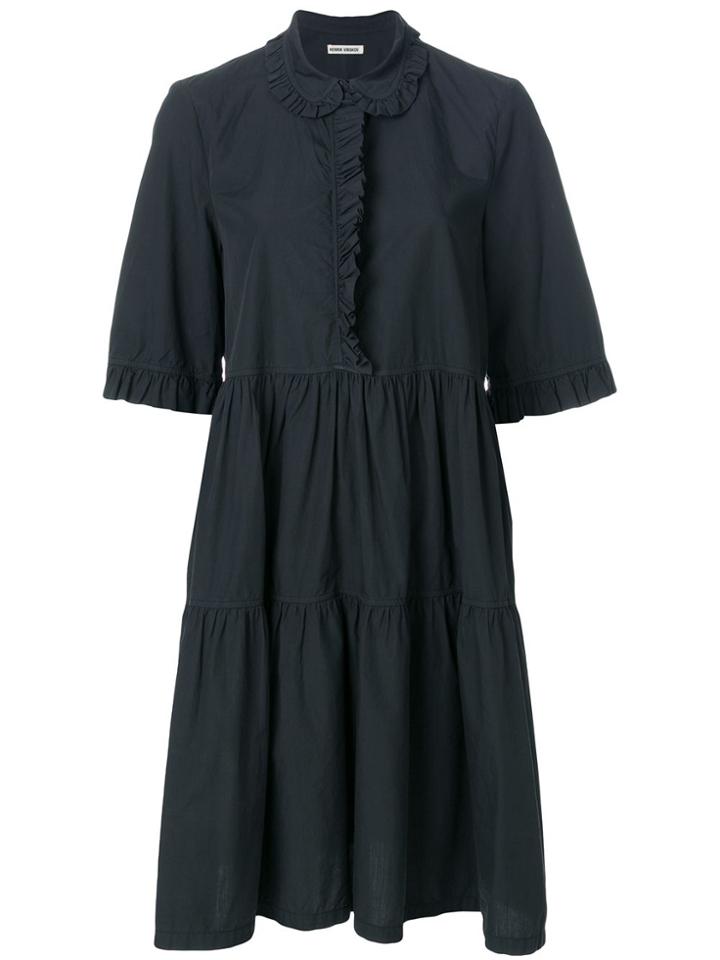 Henrik Vibskov Ruffle Hem Flared Shirt Dress - Grey