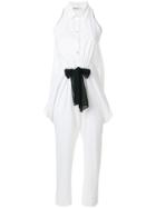 Gentry Portofino Sleeveless Shirt Jumpsuit - White
