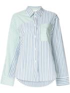 Ports Pure Striped Print Panelled Shirt - White
