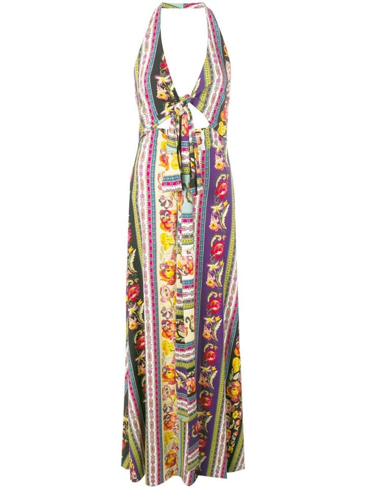 Etro Tie Front Floral Dress - Purple