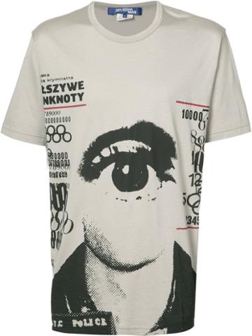 Junya Watanabe Comme Des Garçons - Eye Print T-shirt - Men - Cotton/rayon - M, Nude/neutrals, Cotton/rayon