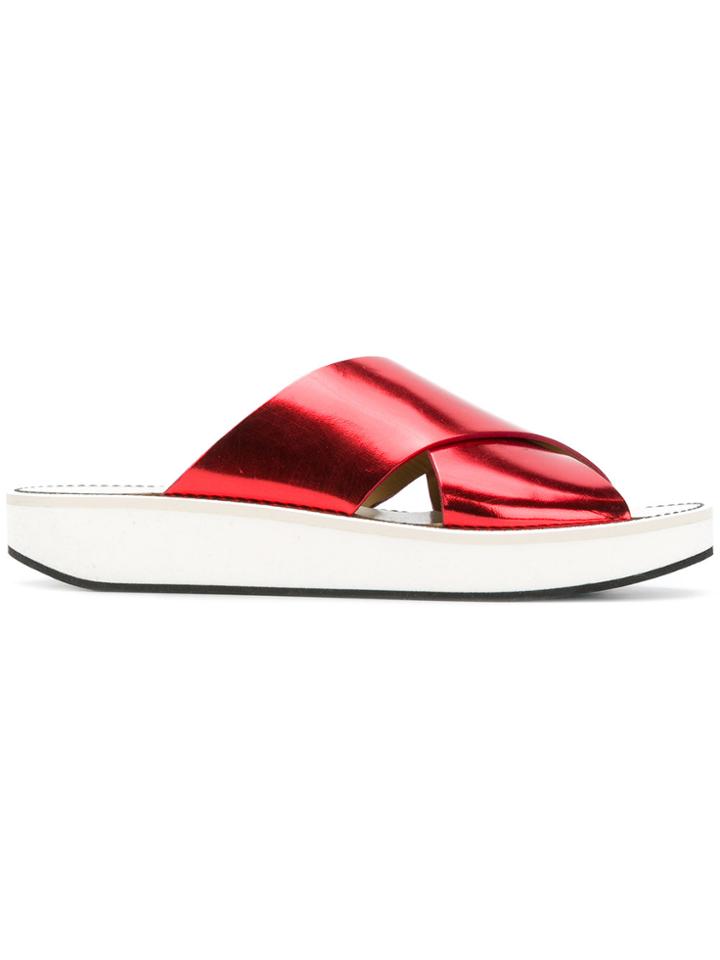 Flamingos Flat Sole Slippers - Red
