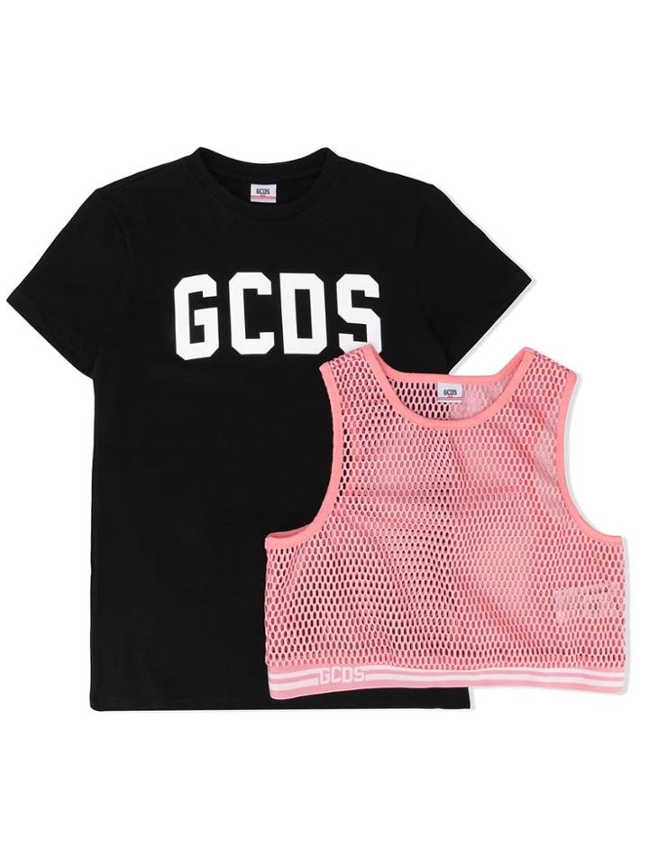 Gcds Kids Teen T-shirt And Tank Top Set - Black