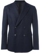 Tonello Double-breasted Suit Jacket, Men's, Size: 50, Blue, Cupro/viscose/cashmere/virgin Wool