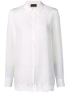 Ermanno Ermanno Lace Trim Shirt - White