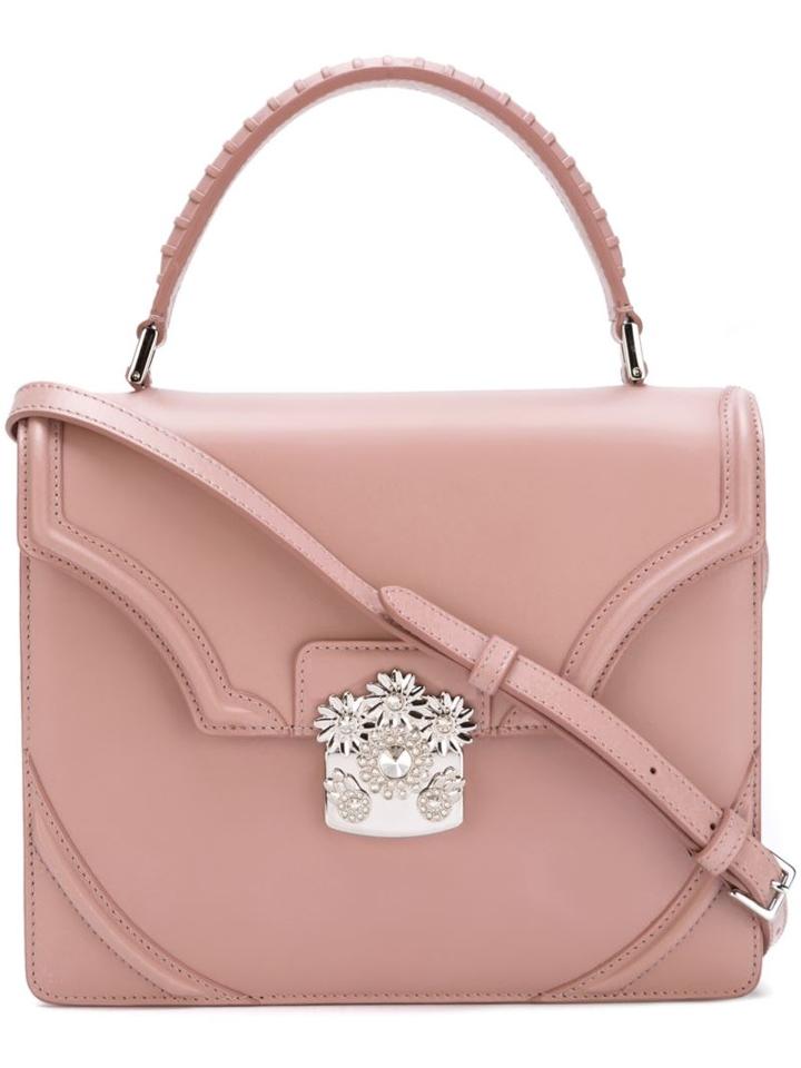 Alexander Mcqueen 'flower' Satchel, Women's, Pink/purple