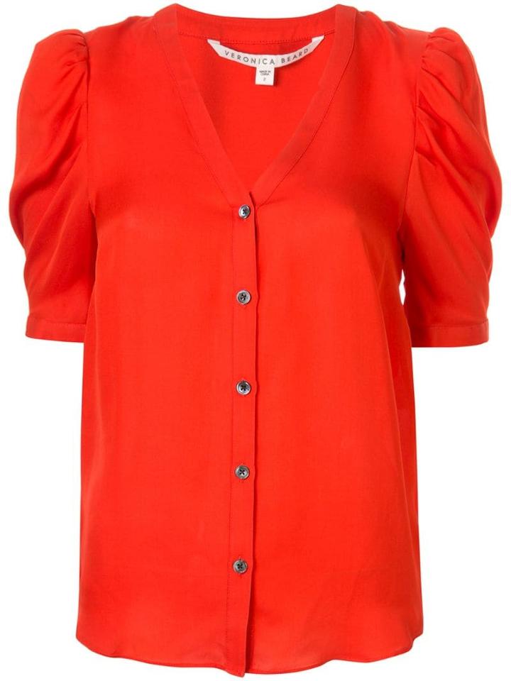 Veronica Beard Puffed-shoulder Shirt - Red