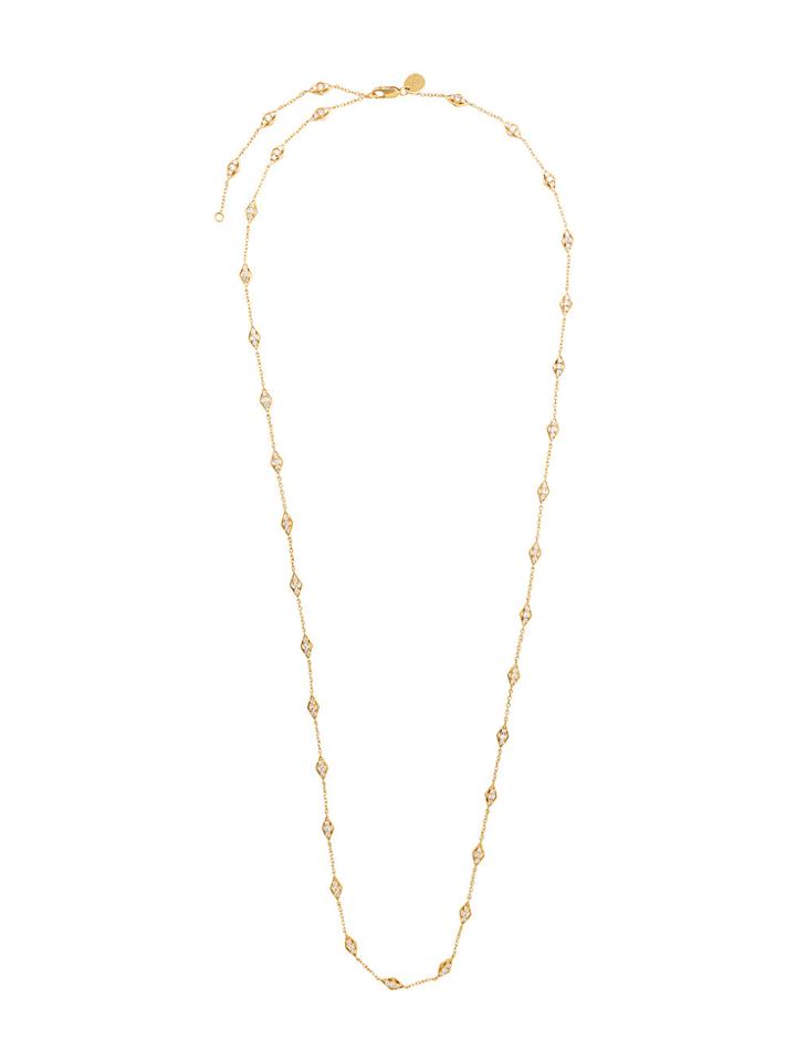 Maha Lozi Linked In Long Necklace - White