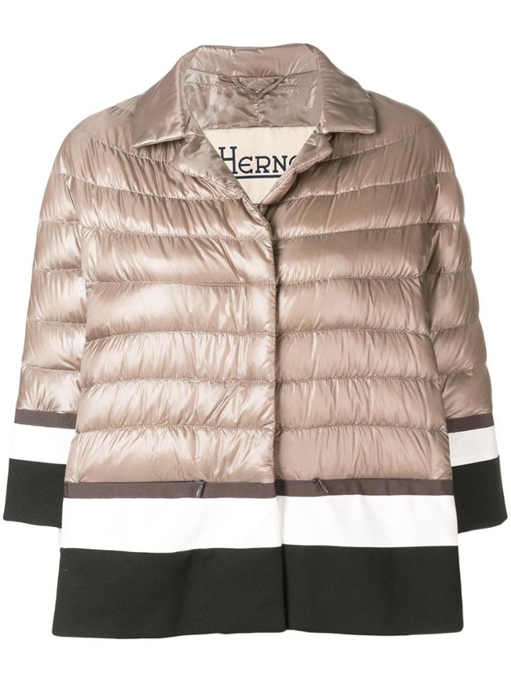 Herno Colour Block Puffer Jacket - Grey