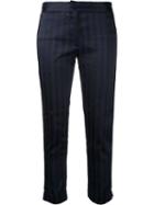 Ann Demeulemeester - Striped Skinny Trousers - Women - Silk/cotton/polyester - 36, Pink/purple, Silk/cotton/polyester