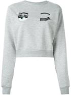 Chiara Ferragni 'flirting' Sweatshirt, Women's, Size: Small, Grey, Cotton/polyester