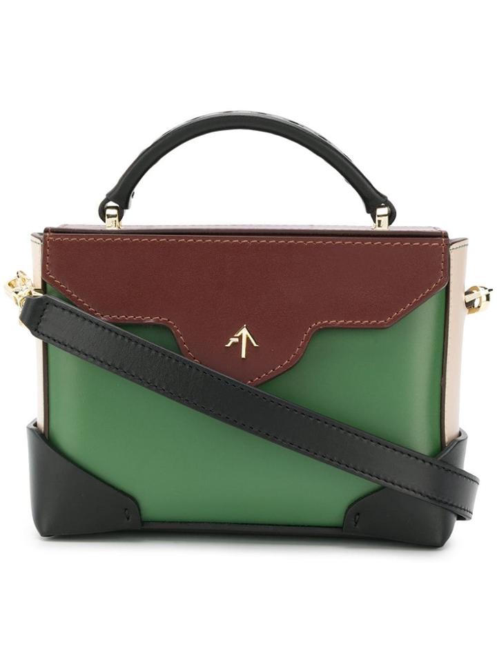 Manu Atelier Small Panelled Box Bag - Green