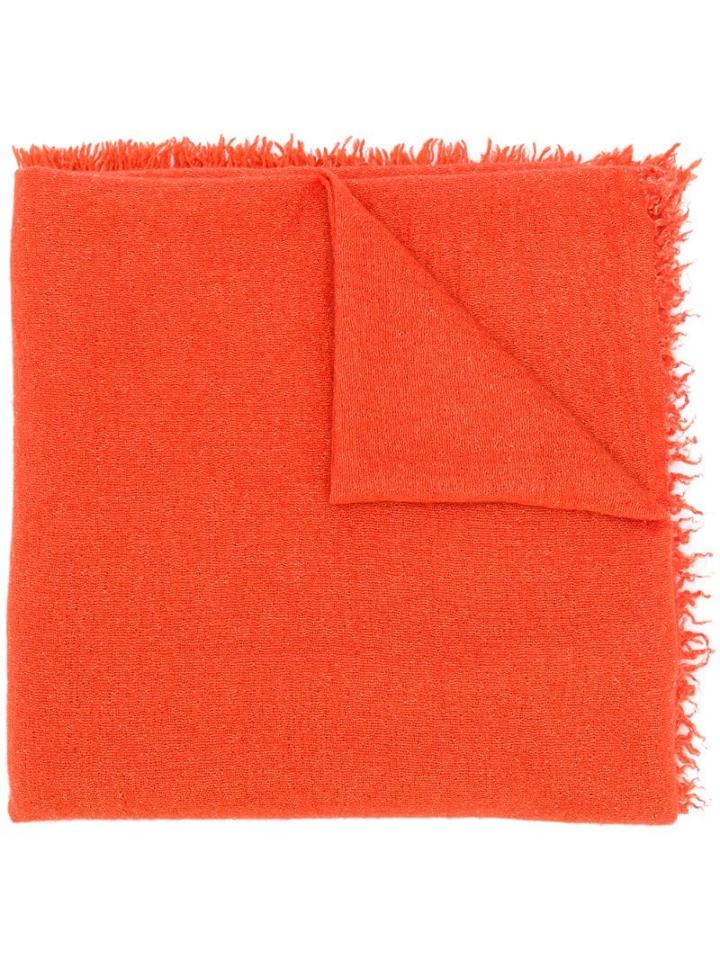 Faliero Sarti Textured Fringe Scarf - Orange