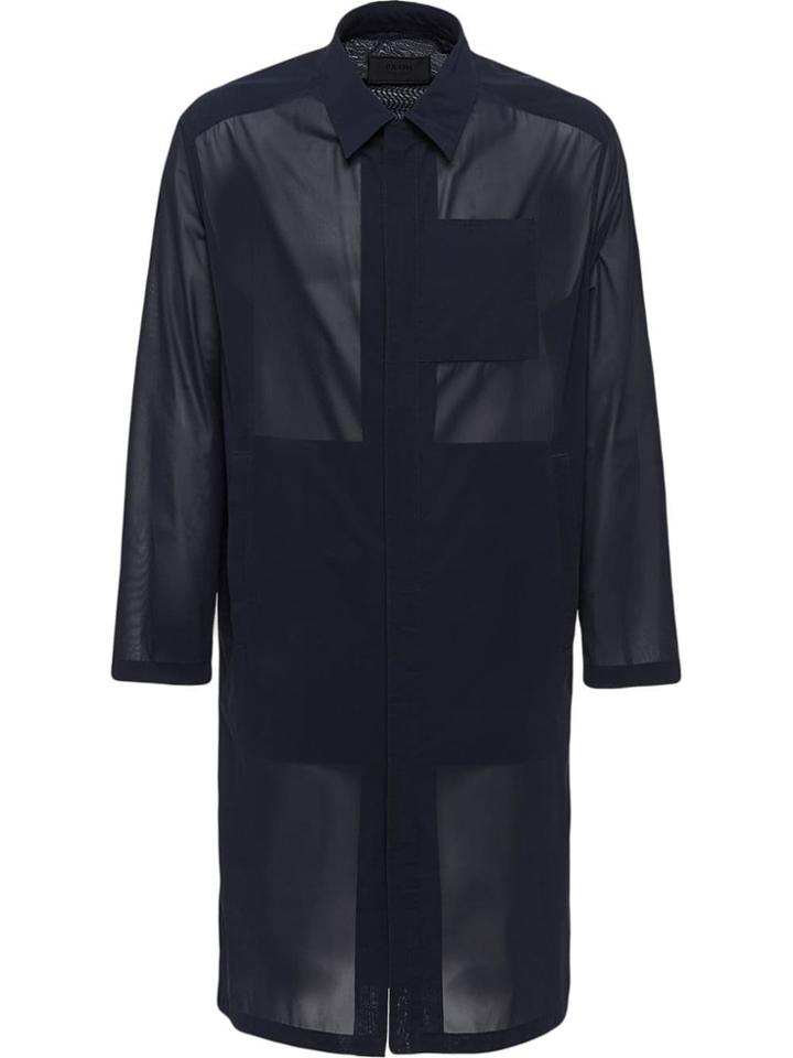 Prada Technical Muslin Raincoat - Blue