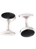 Salvatore Ferragamo Onyx And Mother Of Pearl Cufflinks, Men's, Black, Onyx/brass/mother Of Pearl