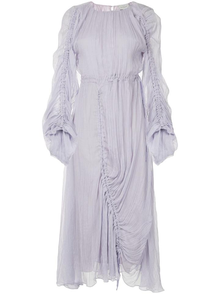 Preen By Thornton Bregazzi Ruched Midi Dress - Pink & Purple