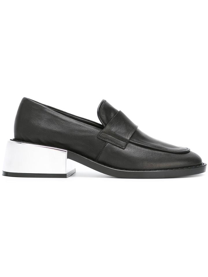 Mm6 Maison Margiela Metallic Heel Penny Loafers - Black