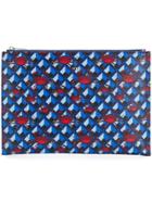 Furla Crab Print Pouch - Blue
