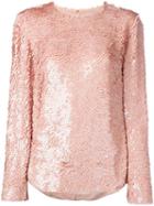 Emilio Pucci Beaded Sweatshirt, Women's, Size: 42, Pink/purple, Silk