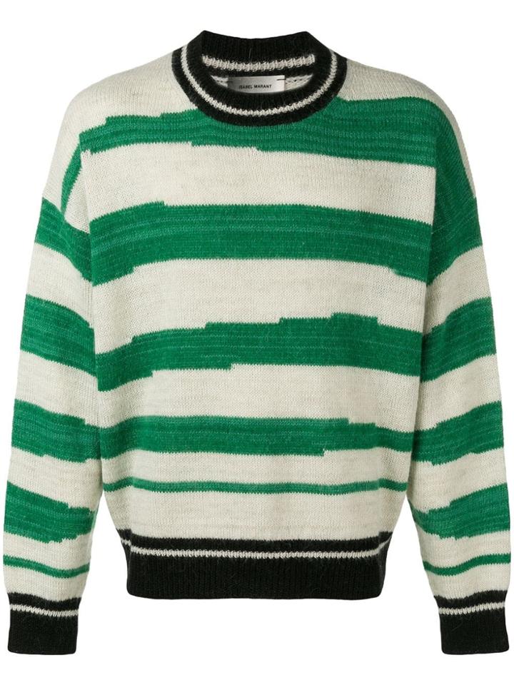 Isabel Marant Asymmetric Stripe Sweater - Green
